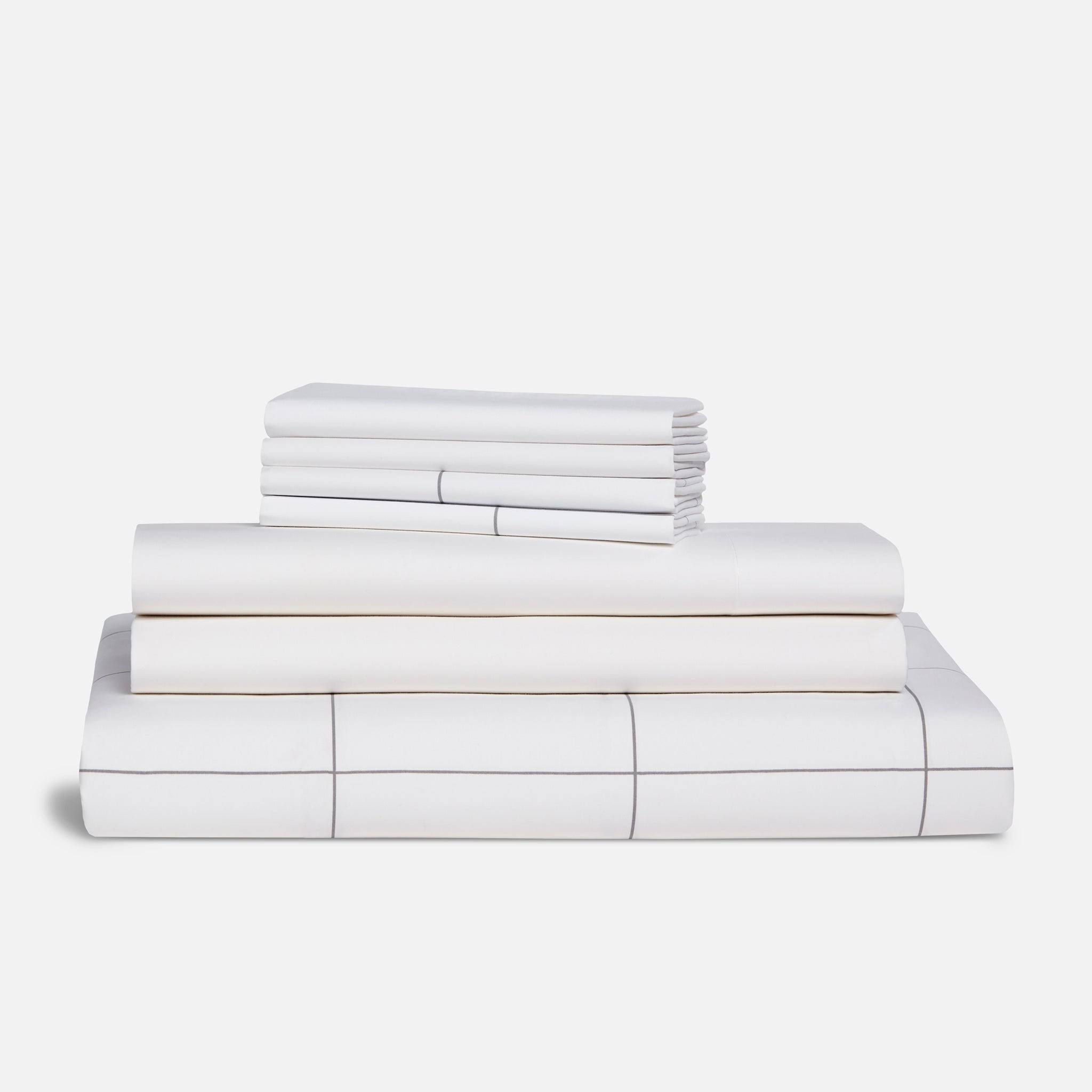 37593acef35959b820a77000f29b0c0fa30970f72dac26cc0784a2e1ee0b1a90.jpg Cooling Cotton Percale Sheet Set - Duvet, Fitted Sheet, Flat Sheet, Pillowcases Size Queen in Black/White | Best Sheets for Hot Sleepers by Brooklinen - Image 1