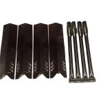 Set of Four Stainless Steel Replacement Heat Plates and Four Burners with Electrodes for Uniflame, DynaGlo, Better Home and Garden and Backyard Grill