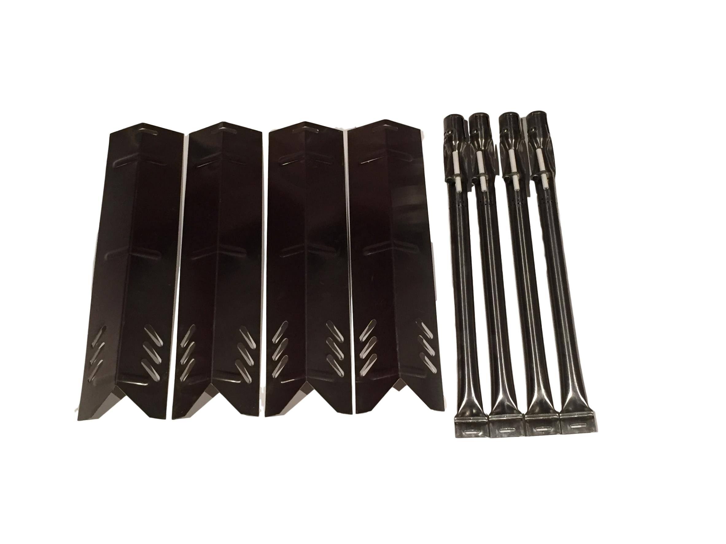 375c649eddcd22007fbebfb7ab421b733b3b5ccf945b152c07967bffa1736315.jpg Set of Four Stainless Steel Replacement Heat Plates and Four Burners with Electrodes for Uniflame, DynaGlo, Better Home and Garden and Backyard Grill - Image 1