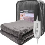 Superjoe Electric Blankets King Size Heated Blanket 100'' x 90'' King Blanket with Dual Controllers, 10 Heat Settings, Auto-Off Timer, Gray Warm Gifts