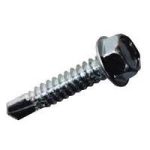 #8 x 1/2 in Hex Head Self-Drilling Screws, Terra Bronze, Galvanized (100/Bag) - GSC812BHTB