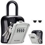 Puroma Key Lock Box, Portable Combination Lockbox Wall-Mounted Key Storage Box for House Keys, Resettable Code Safe Security Lock Box for Home, Offic