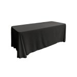 La Linen Polyester Poplin Rectangular Tablecloth 90" x 132" Black