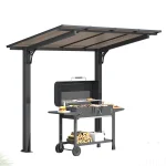 AECOJOY 8' x 5' Gazebo Outdoor Pergola for Patio, Freestanding Lean to Hard Top Grill Gazebo