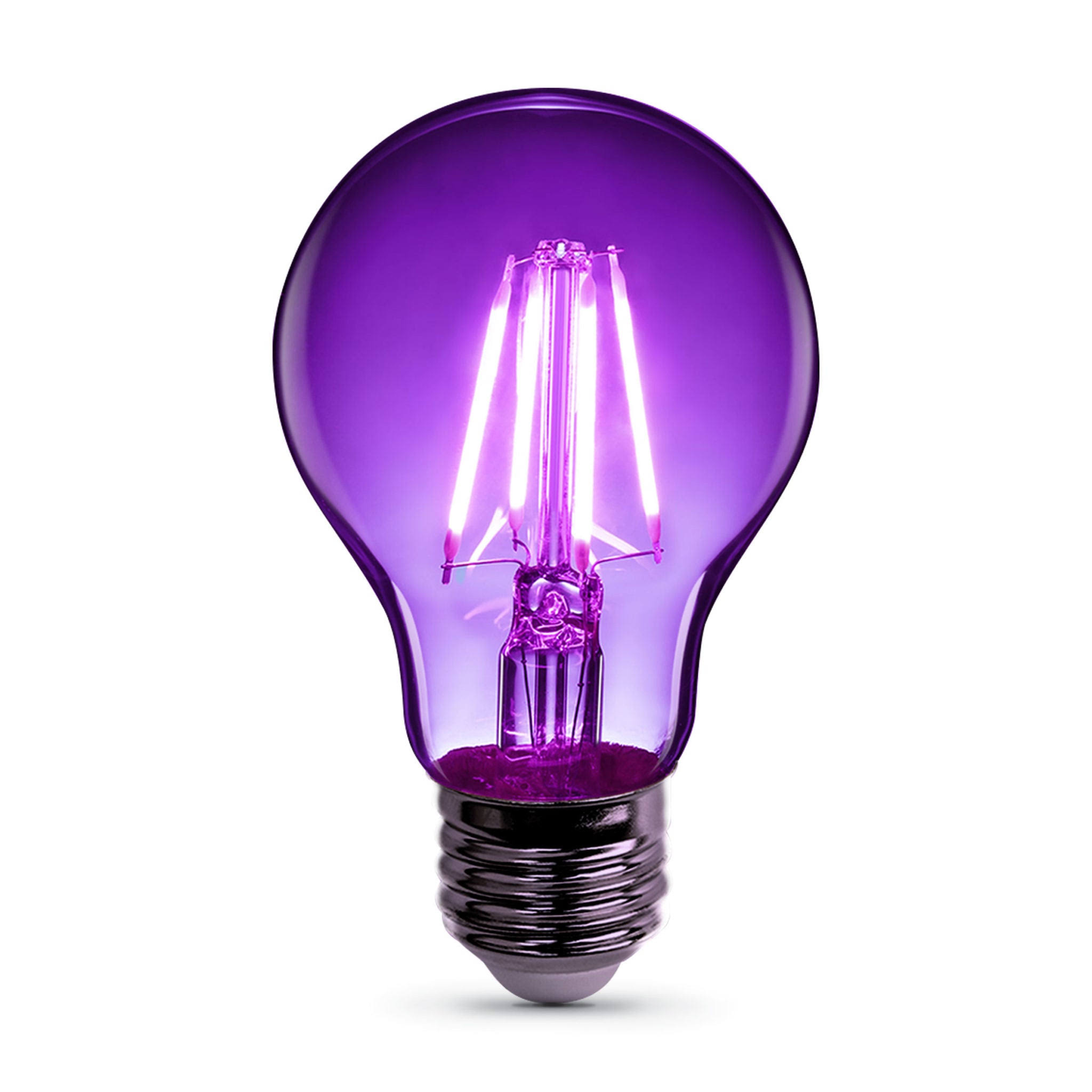 3801e21d24e4d533036a0a3069a11e8e1049a95339020fe44788def0112f7842.jpg Feit Electric A19 Filament LED Bulb Purple 30W - Image 1