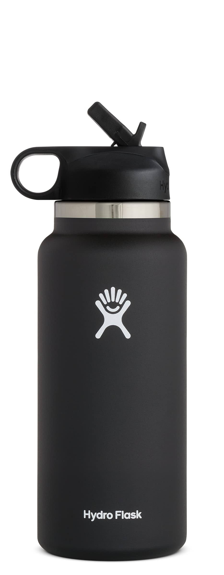 38097500c2c476d3d0324d7a30115603358c80f8ed2c702584544ae281043835.jpg Hydro Flask Water Bottle - Wide Mouth Straw Lid 2.0 - 40 oz Black - Image 1
