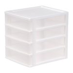 Iris 4 Drawer Desktop-Storage Unit White