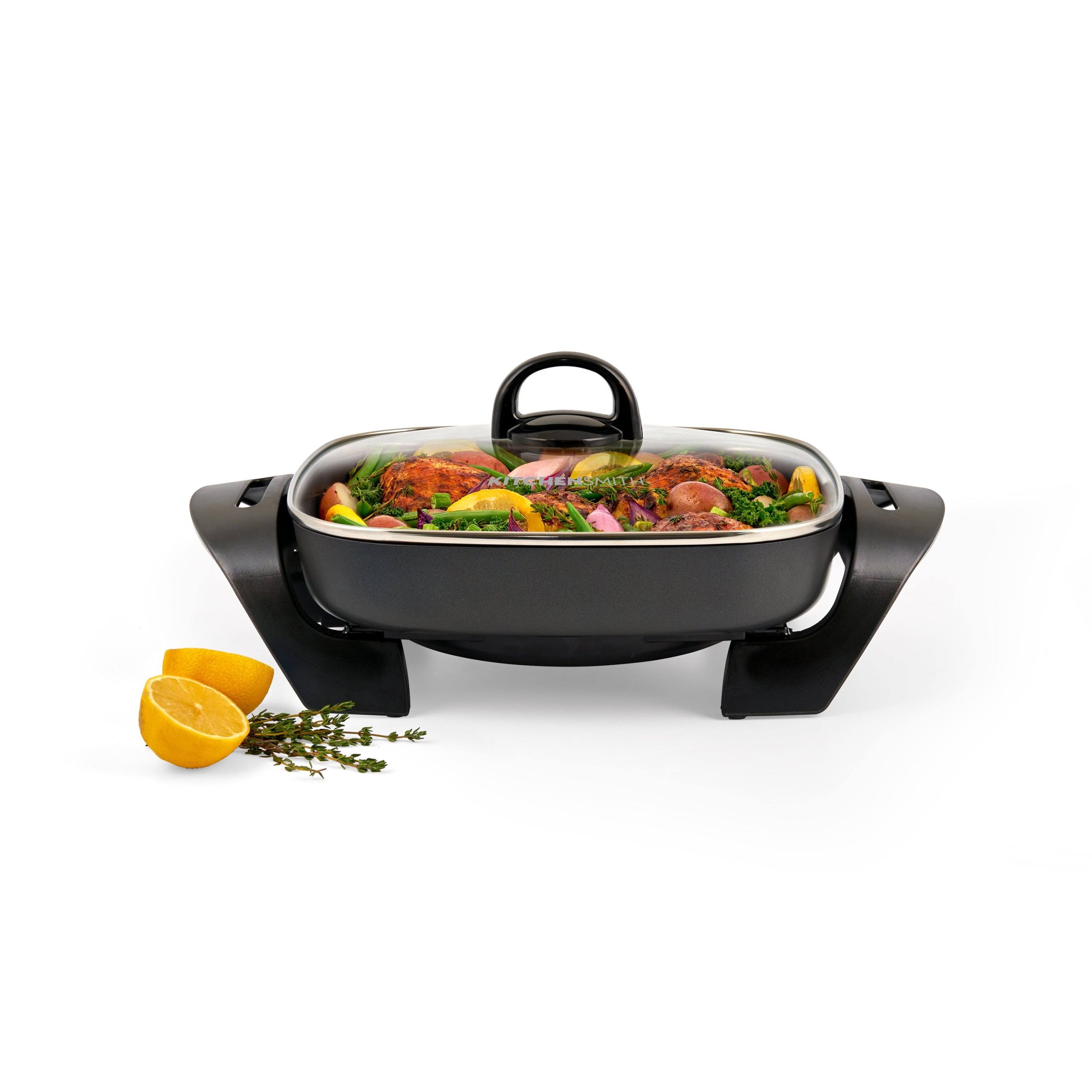 383b87c5c4fd733b2a1b45dfdc9299748bdd540a819e65736fe07a27a4f48b62.jpg Kitchensmith by Bella 11"x11" Electric Skillet - Image 1