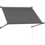 AECOJOY Retractable Awning, 65"x80" Manual Outdoor Awnings for Door Entrance, Sun Shade Canopy