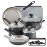 Cookstart 15-Pc. DiamondMax Nonstick Cookware Set Pewter