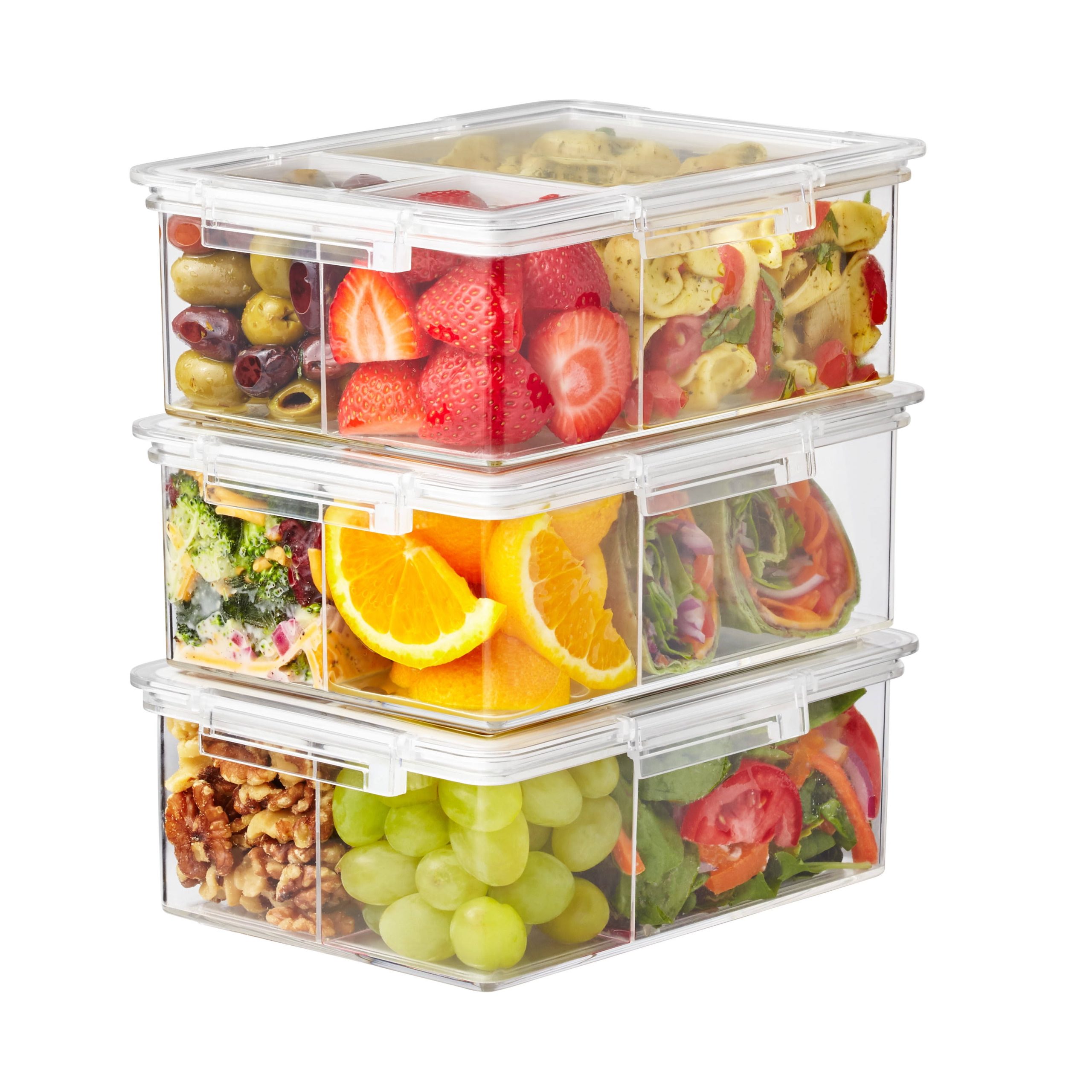 385615f5676d55d0ad12c14fbaecb16b974cf64ba79ed191df6eeafc3b76a272.jpg The Home Edit Bento Box Clear Food Storage Container, Set of 3 - Image 1