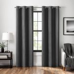 Eclipse Magnitech Welwick Herringbone 100% Blackout Grommet Magnetic Closure Window Curtain Panel, 40X63
