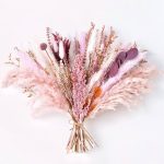 MUYEJI Natural Dried Pampas Grass Bouquet | 17 inch Blush Pink Pampas Grass Decor Dried Flower Arrangement for Home Wedding Decoration