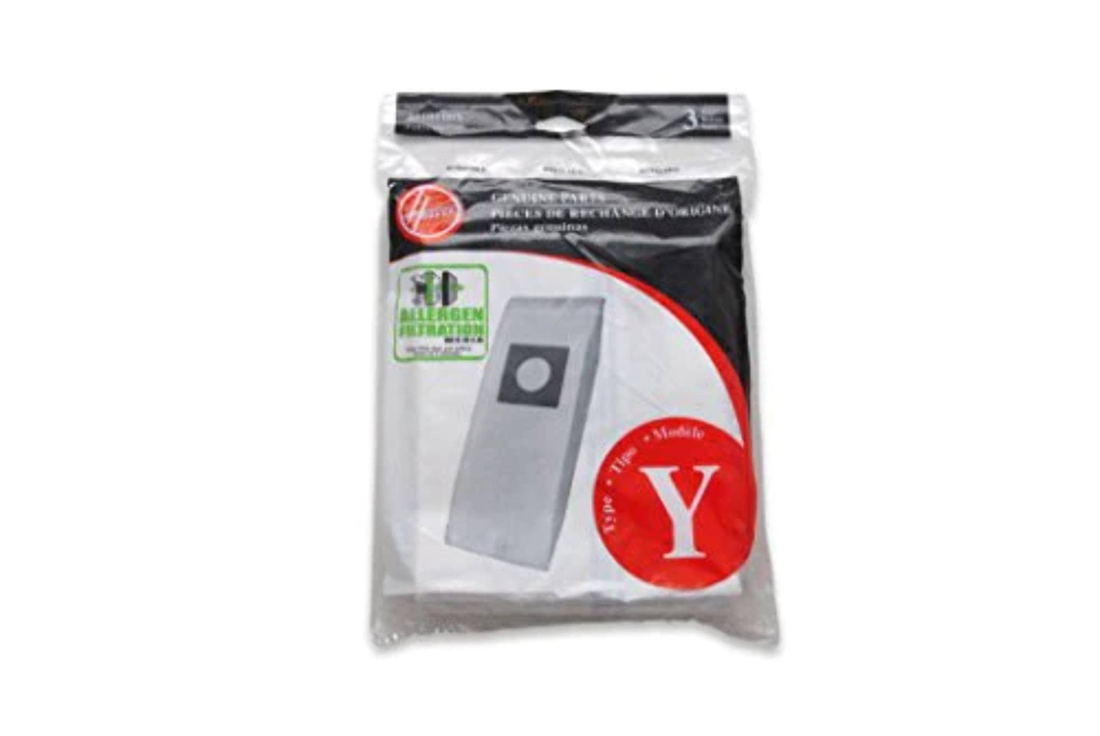 38c23aa72f1315487fbea5aac439f007e02c22d38ac6290f14b76cc8d7dc9cab.jpg Hoover Type Y Allergen Bags, for Windtunnel Vacuum Cleaners, 3-Pack, 4010100y, White - Image 1