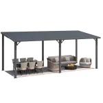 AECOJOY 20' x 8' Hardtop Gazebo Outdoor Pergola Lean to Metal Pergolas