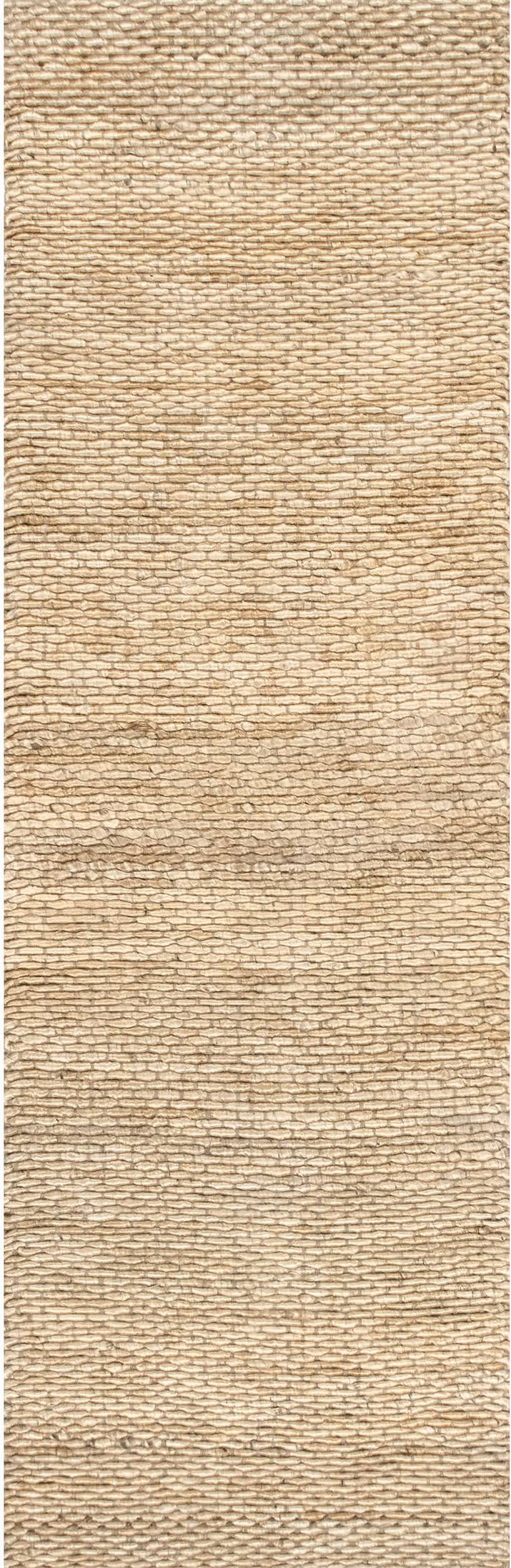 38ff40b7c84ce331b1a7e0d05f8b2345ce1c8313b175c216445d6f6921323071.jpg 2'6"x12' Runner Hand Woven Hailey Jute Rug Natural - nuLOOM - Image 1