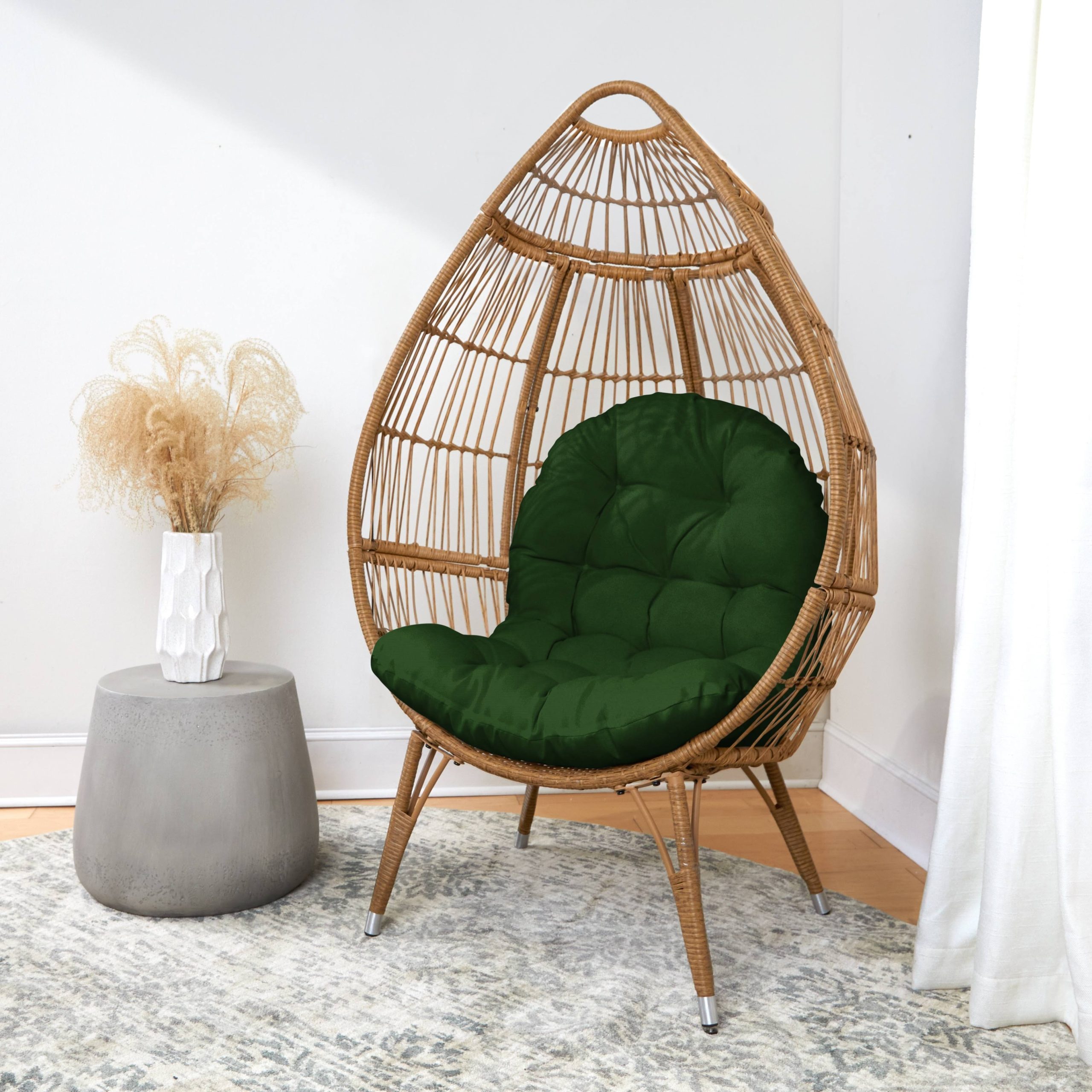 3914516453e79ad1fb67f6bbbd9f5d2b0174fab14caf8e7c3812239dc3a11c9c.jpg Humble + Haute Indoor Egg Chair Cushion (Cushion Only) - 44 x 27 x 4 - Hunter Green - Image 1