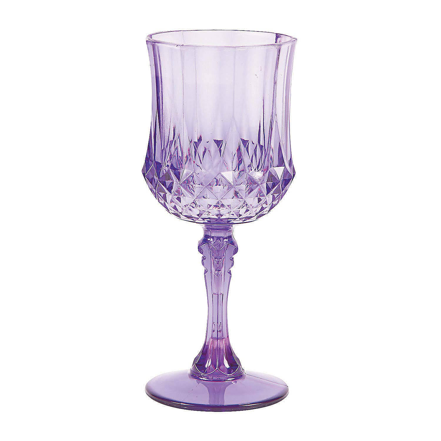 39177501235f80738c635fb9520a29c9c6d008d293f52115e3e71f306733fec8.jpg Plastic Purple Patterned Wine Glasses - Image 1
