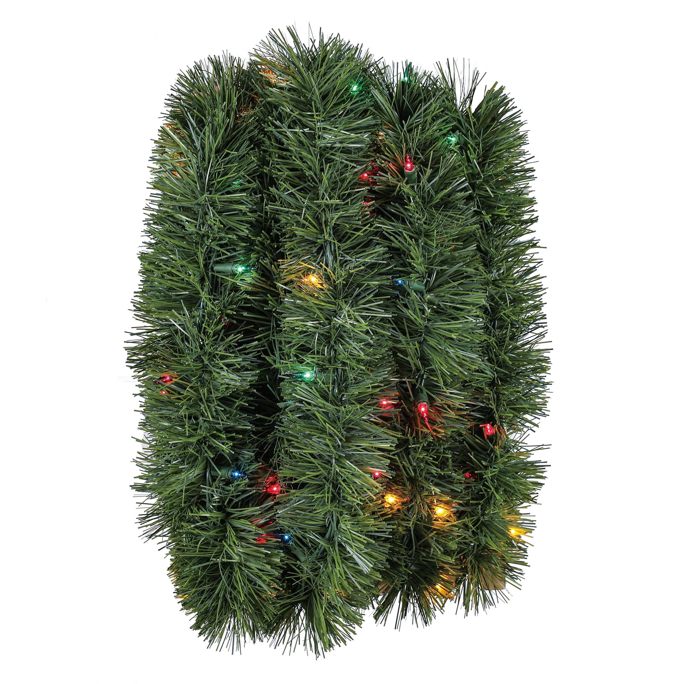 393154a313023190174955fd66fadd822c9c870e167cc0543e8634dae0346ee7.jpg 25 ft Pre-Lit Soft Artificial Christmas Garland, Multi-Color Incandescent Lights, by Holiday Time, Size: 25' - Image 1