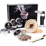 Whiskey Cocktail Smoker Kit, Ogednac Old Fashioned Smoker Kit with Torch, 4 Flavors Wood Chips, Groomsmen Wedding Gifts for Bourbon lovers, Drink