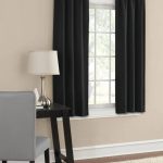 Mainstays Room Darkening Solid Woven Panel Pair, Black, Size: 30X63