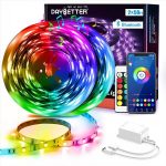 DAYBETTER LED Strip Lights,100FT Light Strips with App Control Remote,5050 RGB LED Lights for Bedroom, Music Sync Color Changing Lights for Room Party