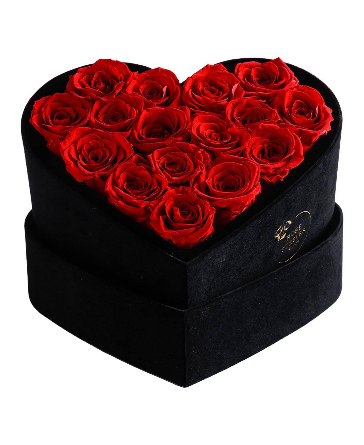 3970a70a527214ade7824dcfa4cccf7bcf9eb76cc08796288c54ee8efd92c3e3.jpg Passion Heart Black Velvet Flower Bouquet - Red - Image 1