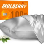 J JIMOO Natural Silk Pillowcase, for Hair and Skin with Hidden Zipper,22 Momme,600 Thread Count 100% Mulberry Silk, Soft Breathable