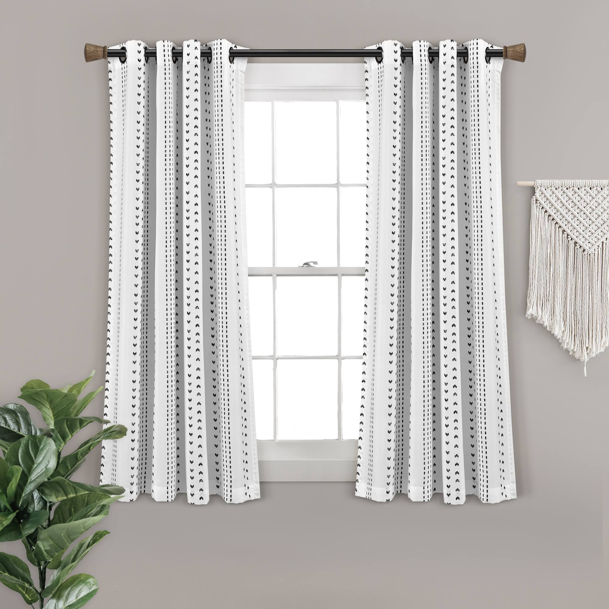 3986be46782e498d1559d032af5f85e9f3563ed117c7d4c048af9a01d95c2bbd.jpg Lush Decor Hygge Stripe Window Curtain Panels Black/White 52x84 Set - Image 1