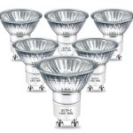 Bogao GU10 Halogen Bulb 120V 50W Halogen Light Bulbs, 2800K Warm White GU10 Dimmable for Track Light Bulbs ,Glass Cover for Range H
