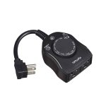 TiFFCOFiO Outdoor Timer Outlet, Dusk to Dawn Light Sensor Timer, Outdoor Light Timer for Electrical Outlets Weatherproof, 2 Grounded Outlets for