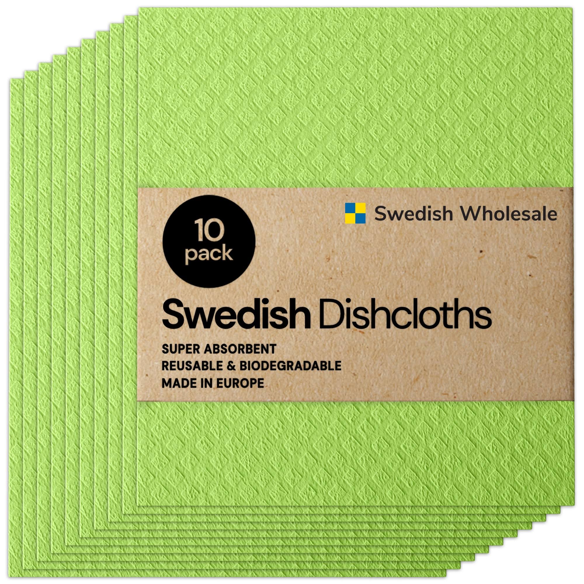 3a254a75da86480f98a53bd53b935975cb1121aee83f3b7c67247c2f7912e362.jpg Swedish Wholesale Absorbent Reusable Dish Cloths for Kitchen, Bathroom and Cleaning Counters, 10pk, Lime Green - Image 1