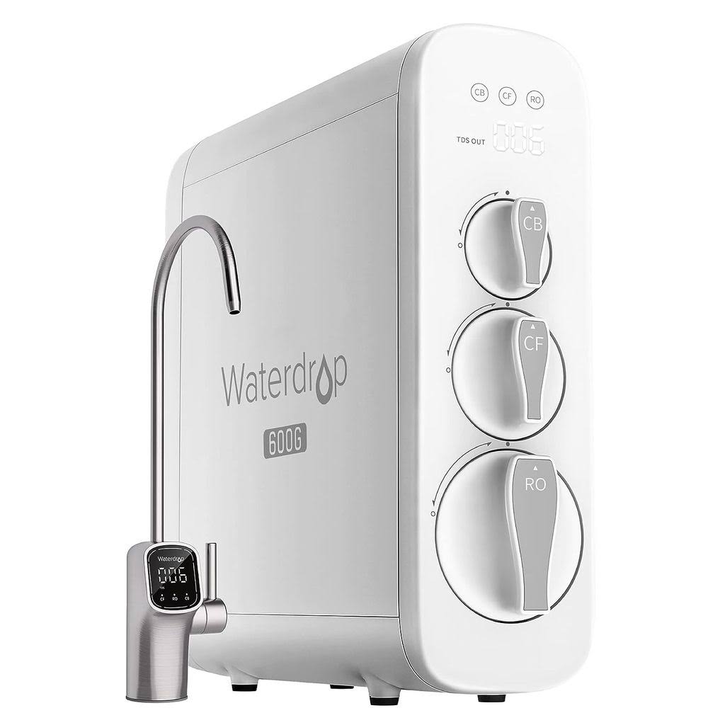 3a2b8fe59aff1b784e0359345b12d330ae4bfefcbae0d121935c6db45a59df2b.jpg Waterdrop G3P600 Reverse Osmosis Water Filter, 600 GPD, 2:1 Pure to Drain, Smart LED Faucet, NSF/ANSI 42 & 58 & 372 Certified, Tankless Reverse - Image 1