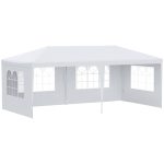 Outsunny 10' x 20' Large Party Tent, Event Shelter Gazebo Canopy with 4 Removable Side Walls for Weddings, Picnic, White