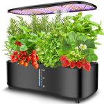 KICHGARDEN Large Tank Hydroponics Growing System 12 Pods, Herb Garden Kit Indoor with Grow Lights, Plants Germination Kit with Quiet Water Pump, Auto
