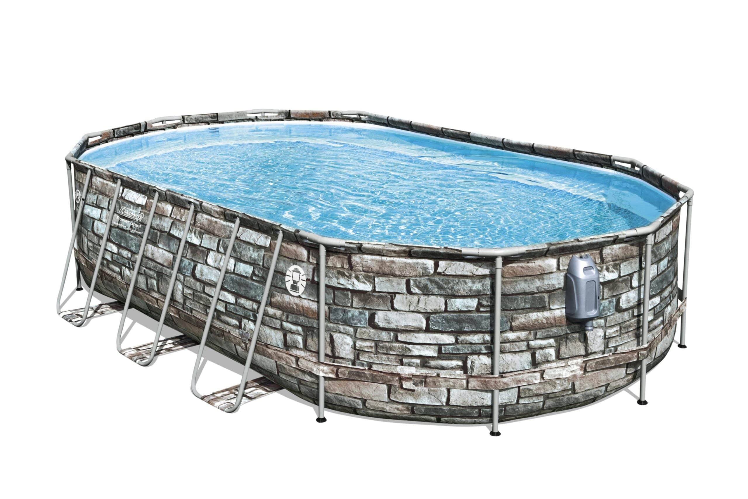 Coleman 20' Power Steel Comfort Jet Oval 48" Deep Metal Frame Above Ground Pool