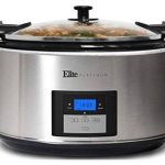 Elite Platinum MST-900VXD 8.5-Quart Stainless Steel Programmable Slow Cooker w/ Locking Lid, Black