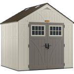 Suncast Tremont 7 ft. 1-3/4 in. x 8 ft. 4-1/2 in. Resin Storage Shed, Beige / Cream