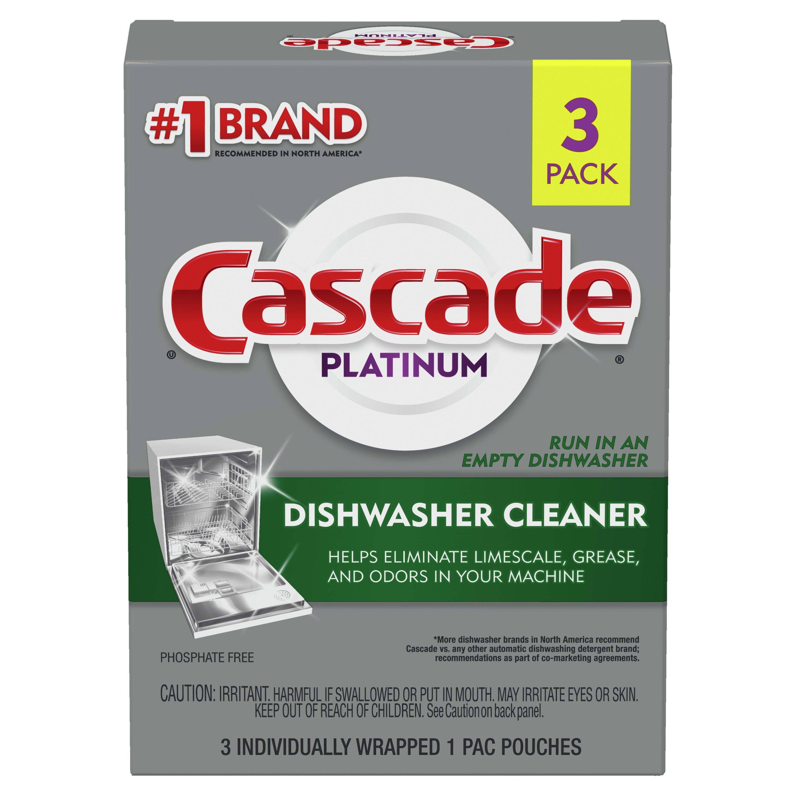 3a54727eebdb804786be553a5421b3deb2abdc48a54b5dc7a710717e7b3c58ff.jpg Cascade Platinum Dishwasher Cleaner, Platinum, 3 Pack - 3 - 1 pac pouches - Image 1