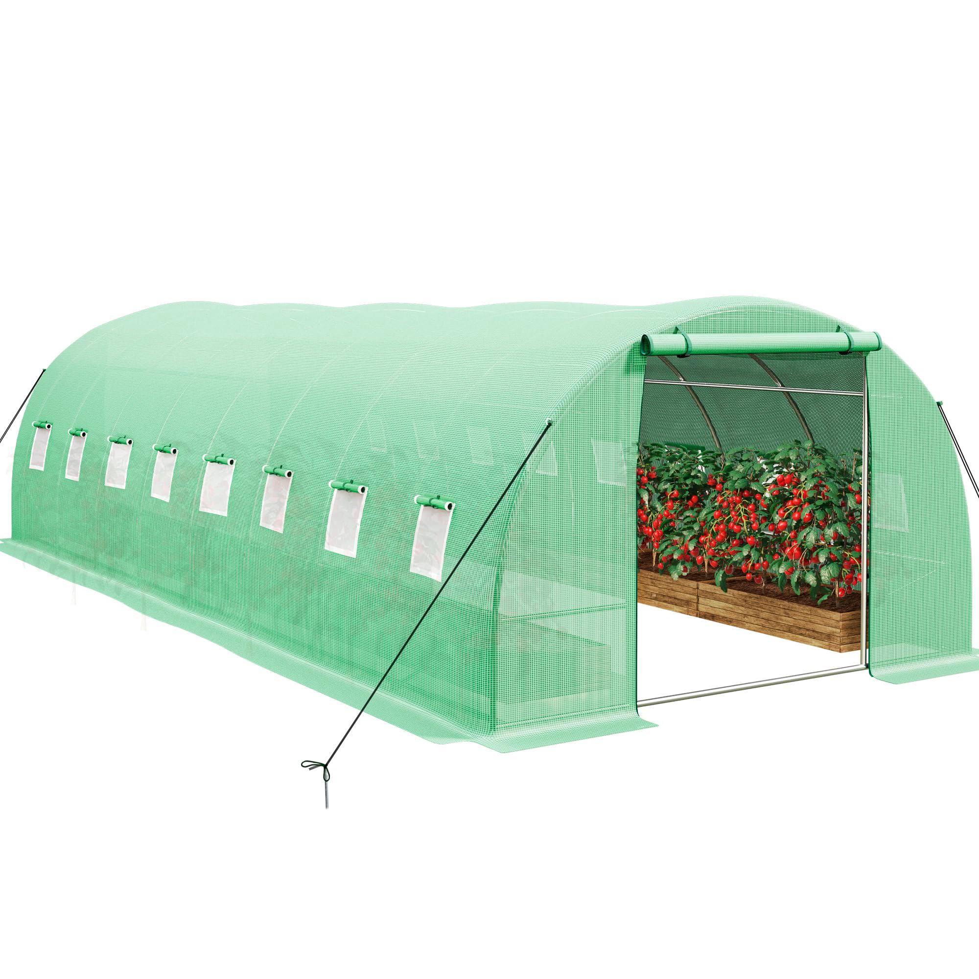 3a611ec86297f472111b734800233775398ec83ca1c7a3d0987ce9f1c31a0e5b.jpg YITAHOME 26x10x7ft Greenhouse Large Heavy DutyOutdoor Greenhouses Walk in Tunnel Green House Portable Plant Gardening Upgraded Galvanized Steel - Image 1