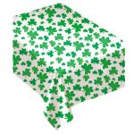 Shamrocks Flannel-Backed Vinyl Table Cover St. Patrick's Day | Holiday