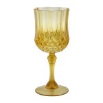 12 PC Gold Patterned Plastic Wine Glasses