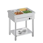 AECOJOY Commercial Food Warmer 1500W Electric Steam Table with 4x10QT Pans & Shelf