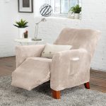 Home Fashion Designs Velvet Plush Form Fit Recliner Slipcover, Silver Cloud