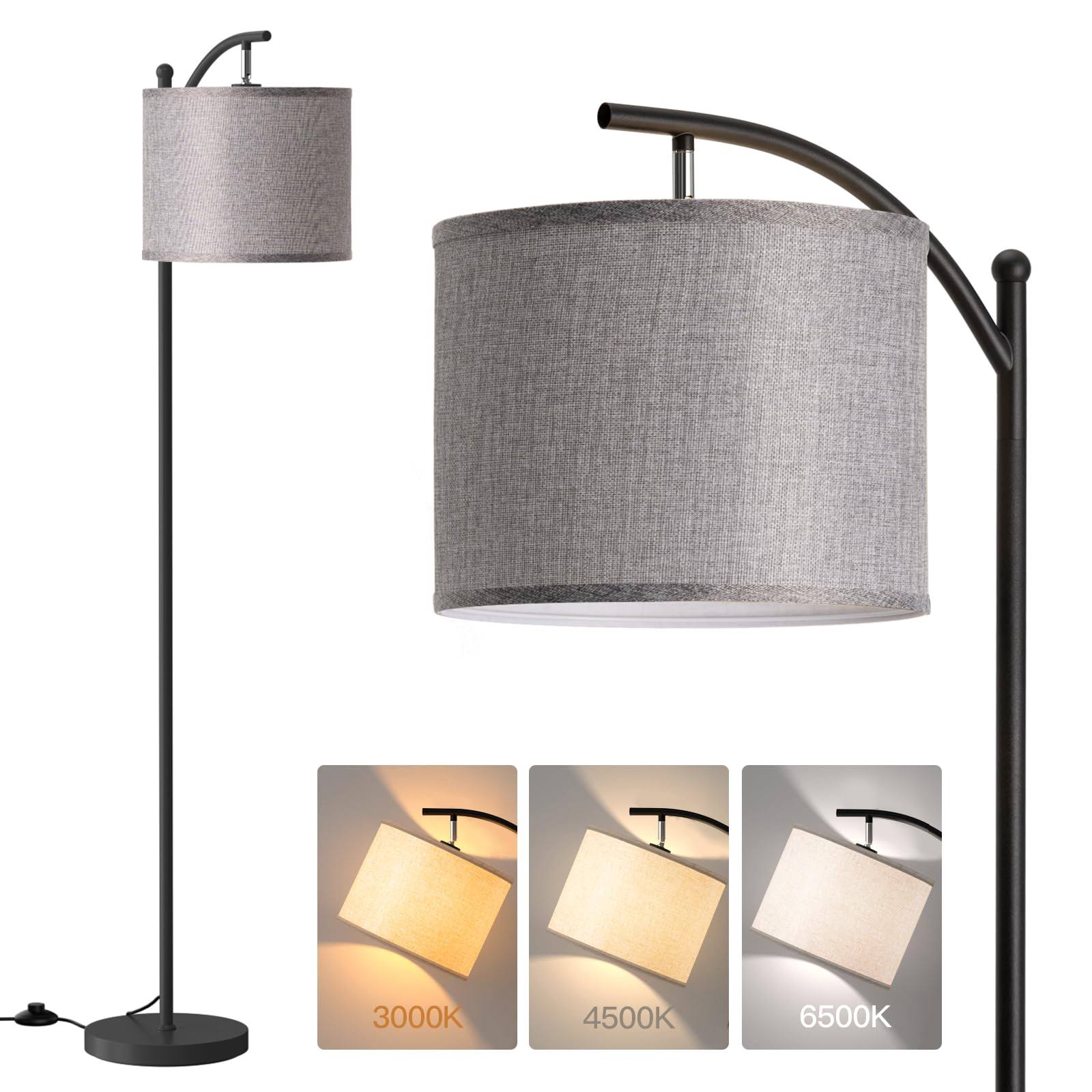 3ab48ddb238add2c98d7cd57418567b4a33aa216bc2612e670192fe110a2431e.jpg addlon Floor Lamp for Living Room with 3 Color Temperatures, Standing Lamp with Linen Lampshade for Bedroom, Office, Lamps with 9W LED Bulb Included - Image 1