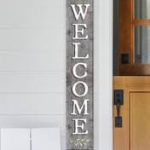 My Word! Welcome Gray Color Porch Board Sign