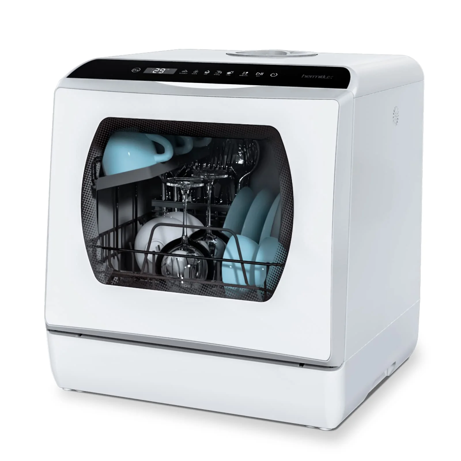 3ab943a901b8e8f7e6754dac3f4d861560c338f9ec2d2855664377152323e9af.webp Hermitlux Countertop Dishwasher With 5-Liter Built-in Water Tank - Image 1