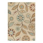 Maples Rugs Traditional Minerva Beige Multi Floral Indoor Hallway Runner Rug, 1'8"x5'