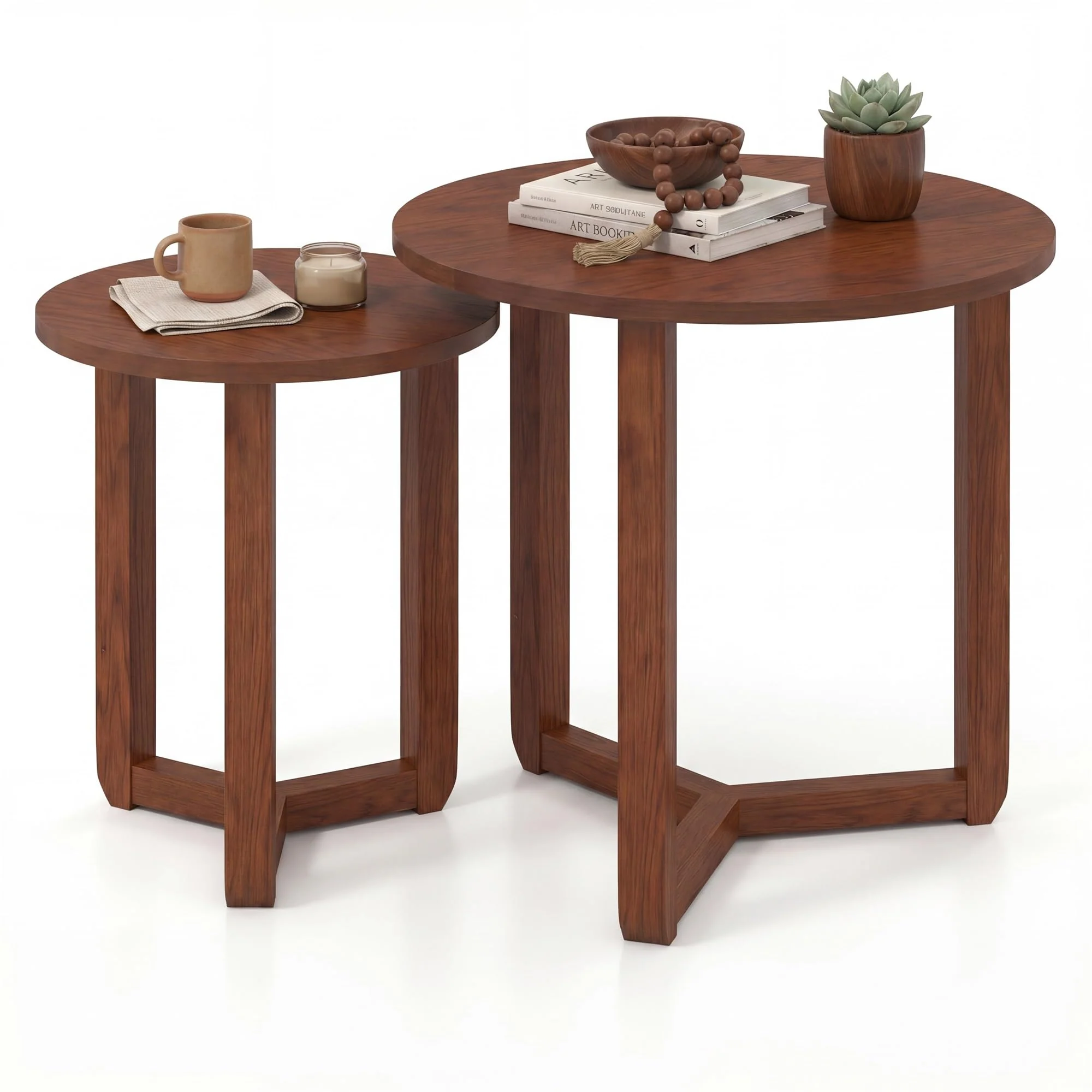 3b69d4675835ba134ae258c3edd28e4b64fcedaab5d0677edb8d7a5378dd196f.webp Tangkula Round Nesting Coffee Table Set of 2 - Image 1