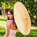 Weddingstar 9167-79 Paper Parasol with Bamboo Boning, Ivory